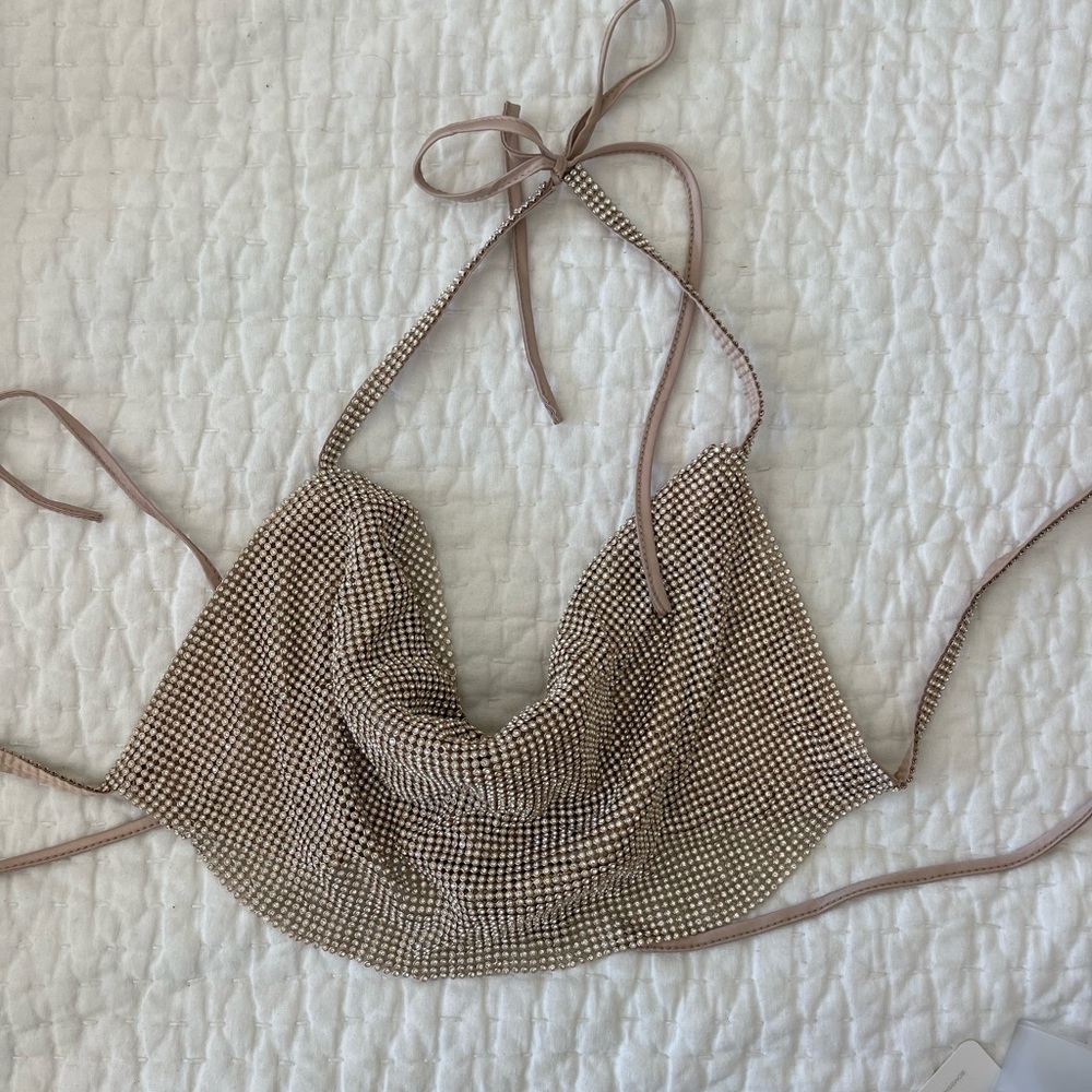 Meshki chain mail halter top